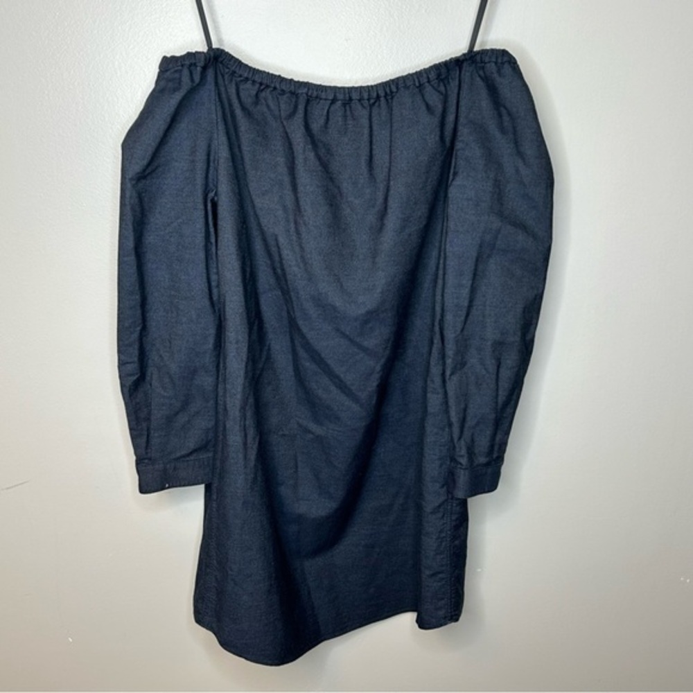 Rag & Bone Blue Chambray Off the Shoulder Mini Dress Size M - Picture 2 of 8